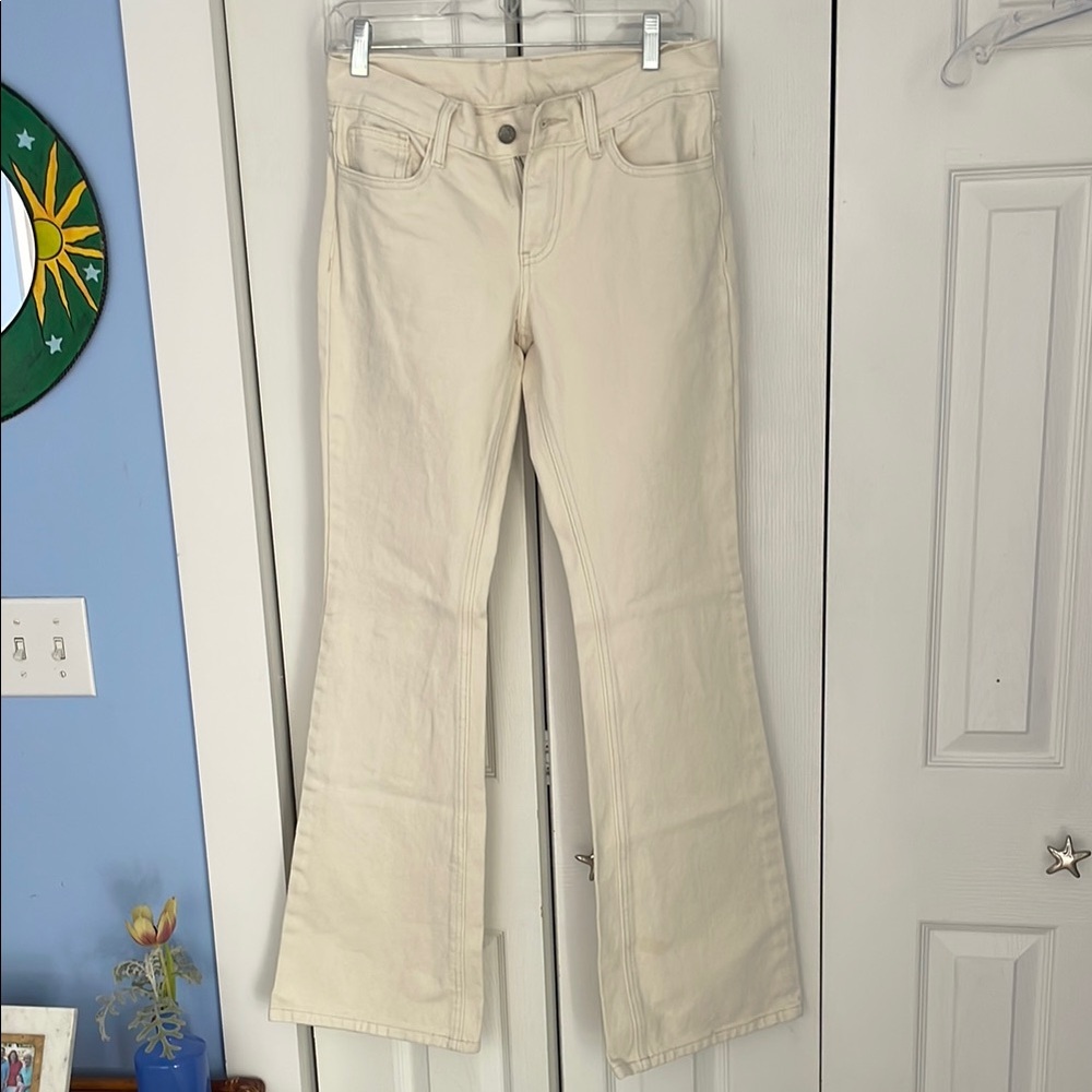 Brandy Melville/John Galt XS Cream Denim Bootcut Jeans